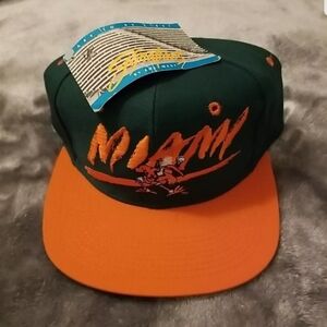 Vintage 90's Signatures by Ed West Miami Hurricanes Snapback Hat